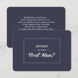 Convites Você será meu padrinho? Casamento marinho Blue Sil