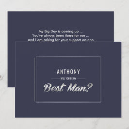 Convites Você será meu padrinho? Casamento marinho Blue Sil