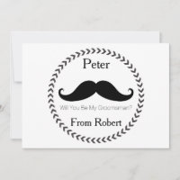 Você Será Meu Padrinho de casamento Bigode Negro