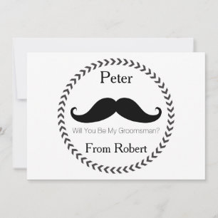 Convites Você Será Meu Padrinho de casamento Bigode Negro