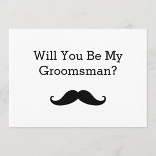 Convites Você Será Meu Padrinho de casamento Bigode Negro?