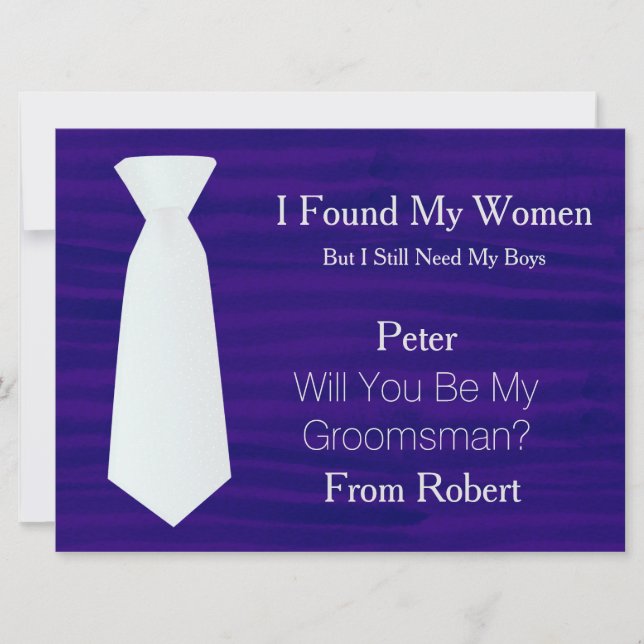 Convites Você será meu Padrinho de casamento, branco e pret (Frente)