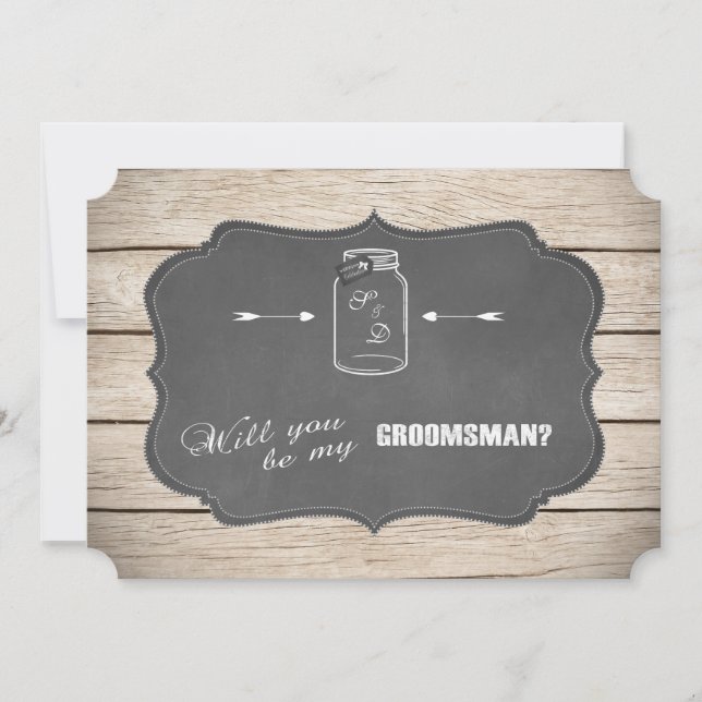 Convites Você Será Meu Padrinho de casamento? Mason Jar Cha (Frente)