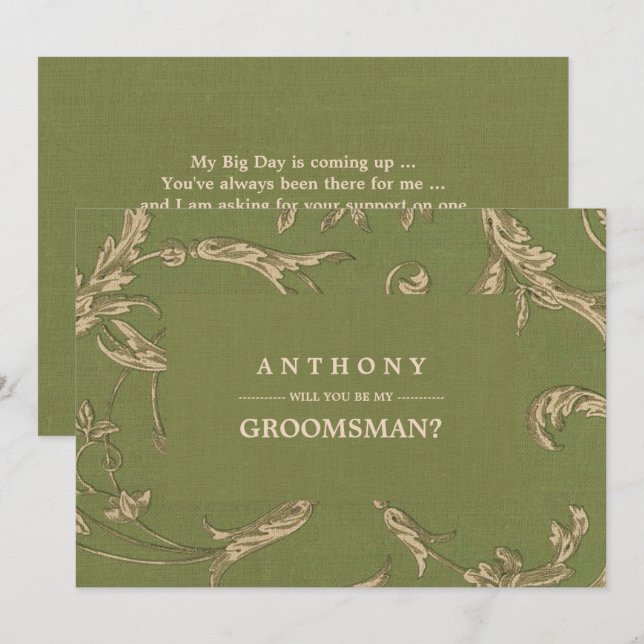 Convites Você será meu Padrinho de casamento? Padrão de Vin (Frente/Verso)