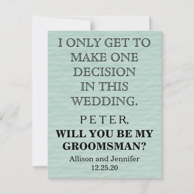 Convites Você será meu Padrinho de casamento? Personalizado (Frente)