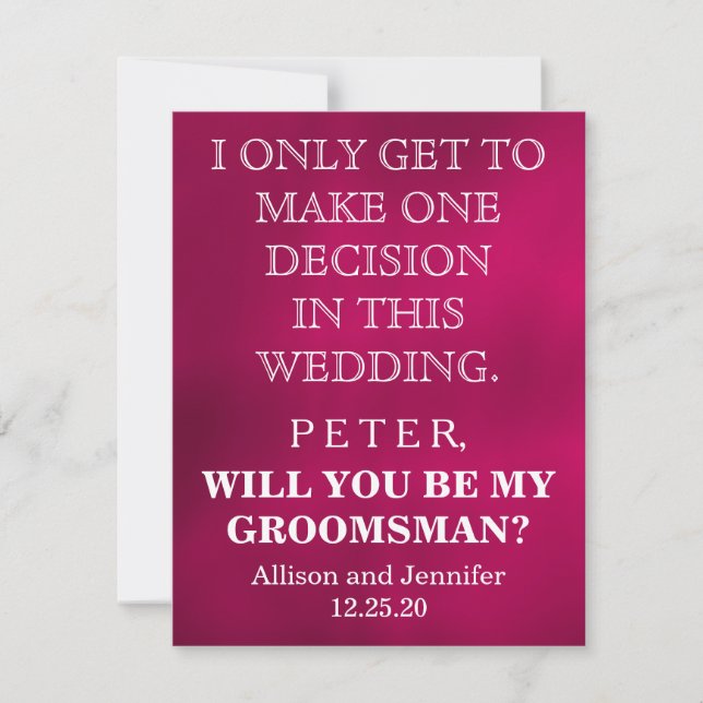 Convites Você será meu Padrinho de casamento? Personalizado (Frente)