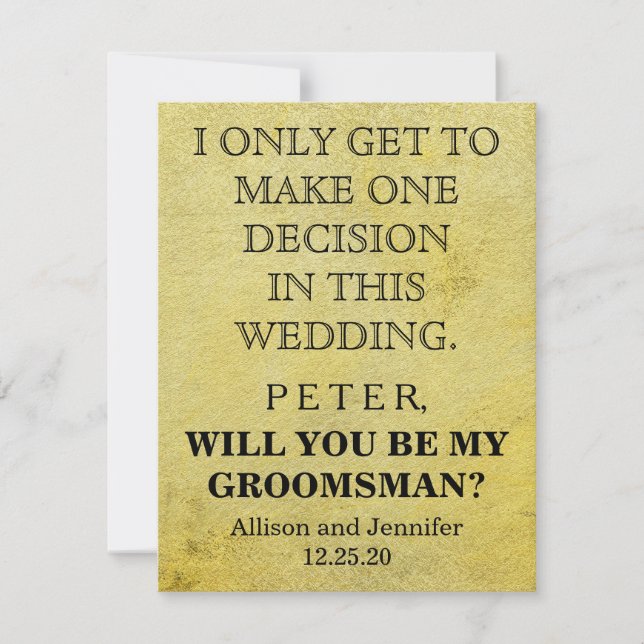 Convites Você será meu Padrinho de casamento? Personalizado (Frente)