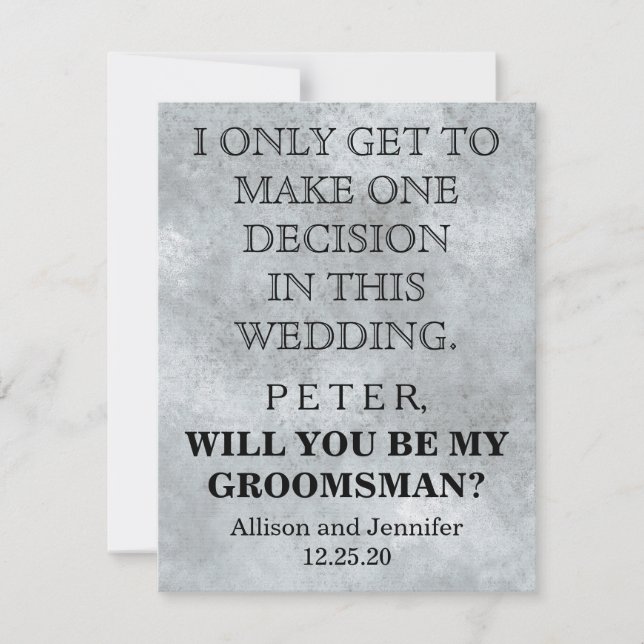 Convites Você será meu Padrinho de casamento?Personalizado (Frente)