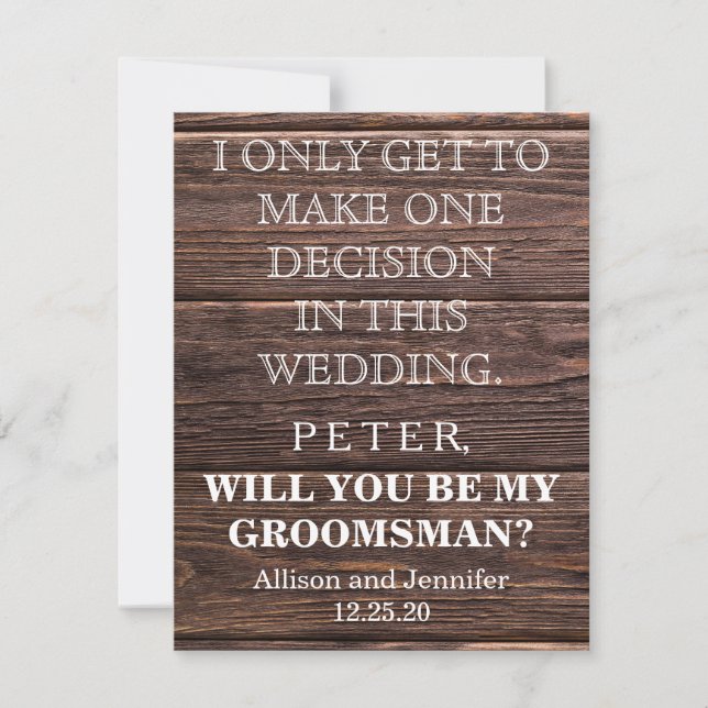 Convites Você será meu Padrinho de casamento? Personalizado (Frente)