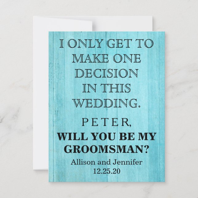 Convites Você será meu Padrinho de casamento? Personalizado (Frente)
