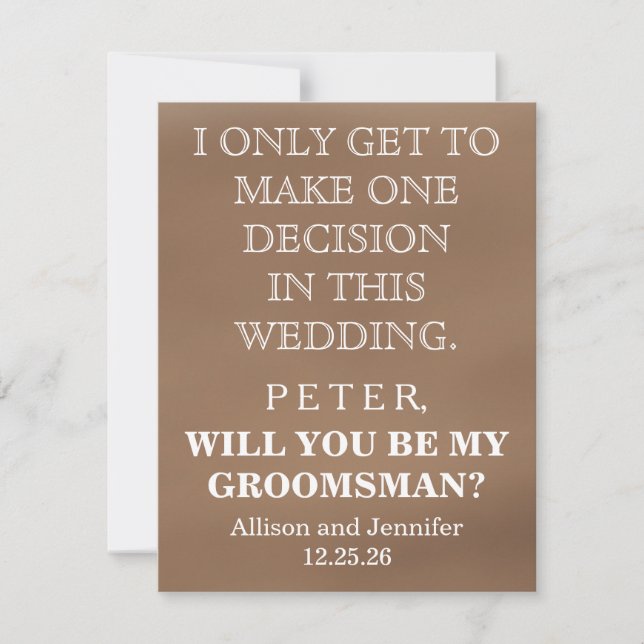 Convites Você será meu Padrinho de casamento? Personalizado (Frente)