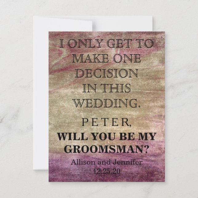 Convites Você será meu Padrinho de casamento? Personalizado (Frente)
