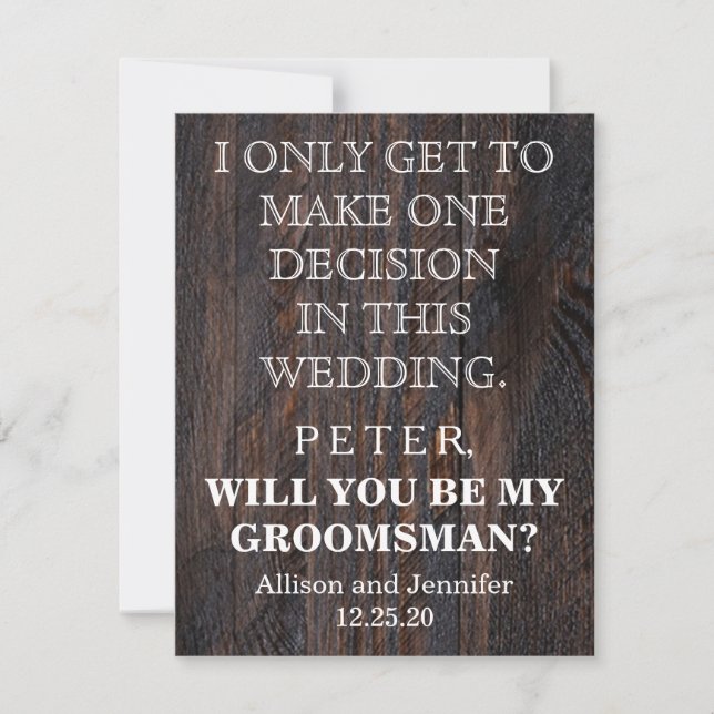 Convites Você será meu Padrinho de casamento? Personalizado (Frente)