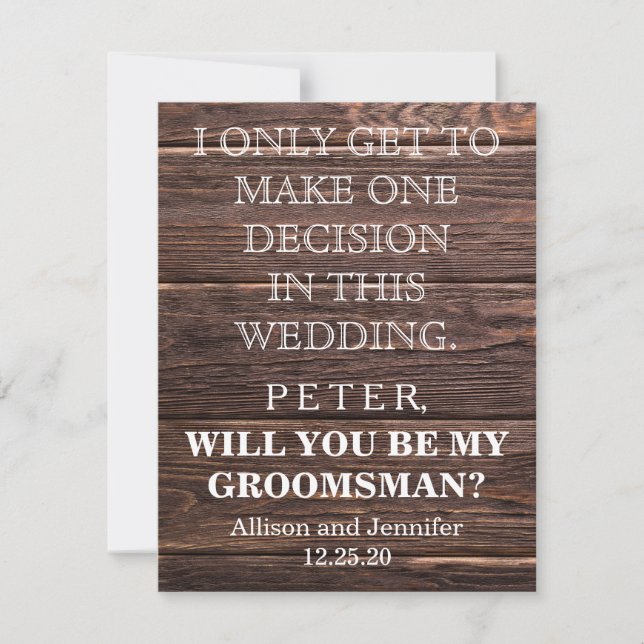 Convites Você será meu Padrinho de casamento? Personalizado (Frente)