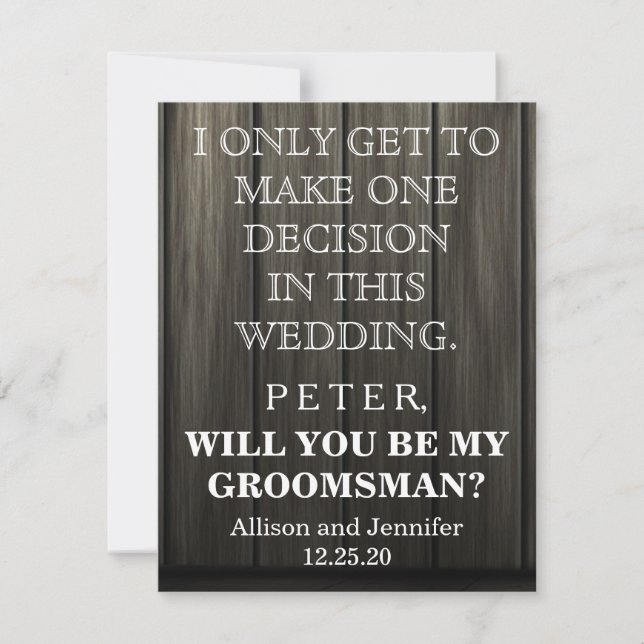 Convites Você será meu Padrinho de casamento?Personalizado (Frente)