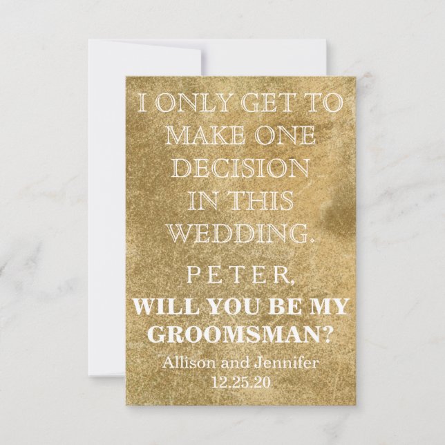 Convites Você será meu Padrinho de casamento?Personalizado (Frente)