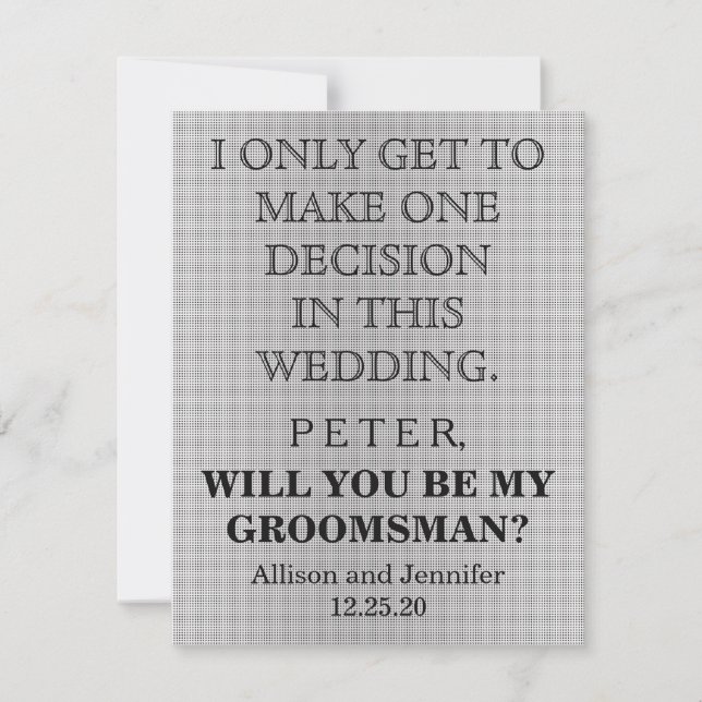 Convites Você será meu Padrinho de casamento? Personalizado (Frente)