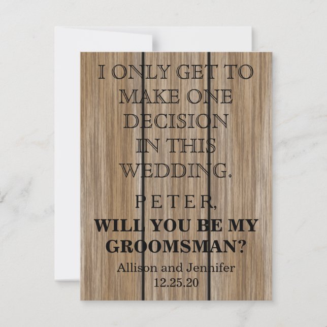 Convites Você será meu Padrinho de casamento? Personalizado (Frente)