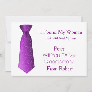 Convites Você Será Meu Padrinho de casamento Roxo E Branco?