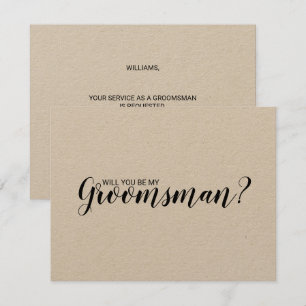 Convites Você Será Meu Padrinho de casamento? Rustic Kraft 