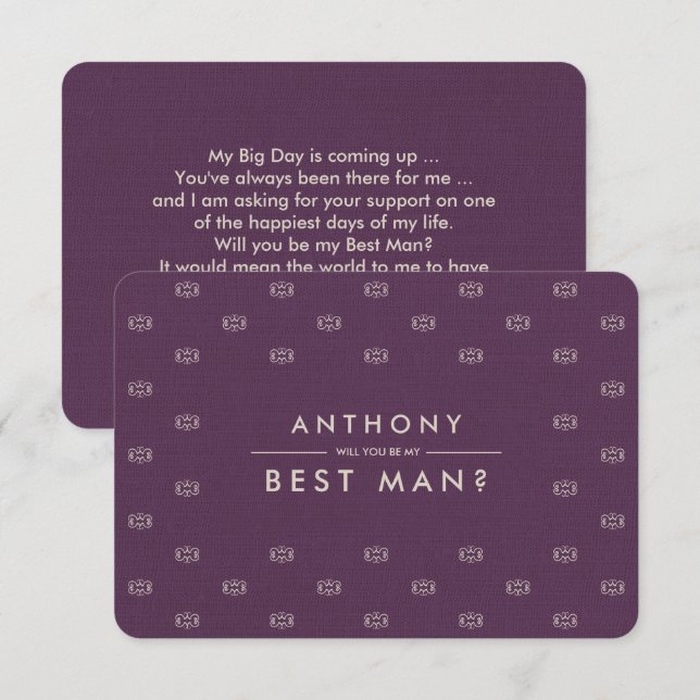 Convites Você será meu padrinho? Invólucro de padrão de ame (Frente/Verso)