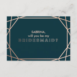Convites Você será minha Bridesmaid Diamond Geométrico?