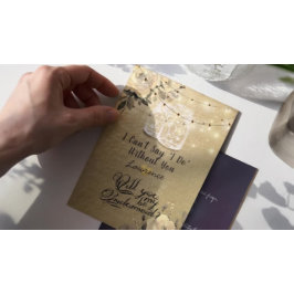 Convites Você Será Minha Bridesmaid Floral Mason Jar Lights