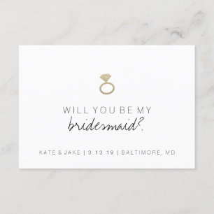 Convites Você Será Minha Carta De Bridesmaid - Anel