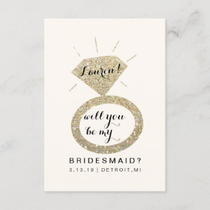 Convites Você Será Minha Carta De Bridesmaid - Glit Diamond