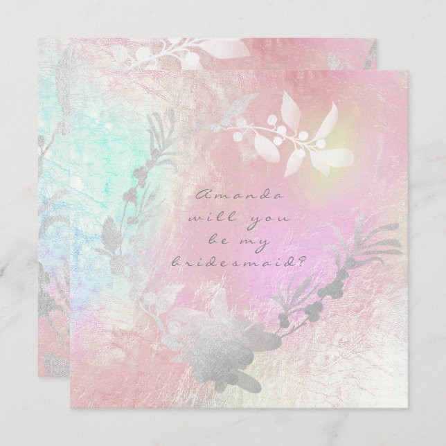 Convites Você Será Minha Cinza De Bridesmaid Prata Pearl Wr (Frente/Verso)