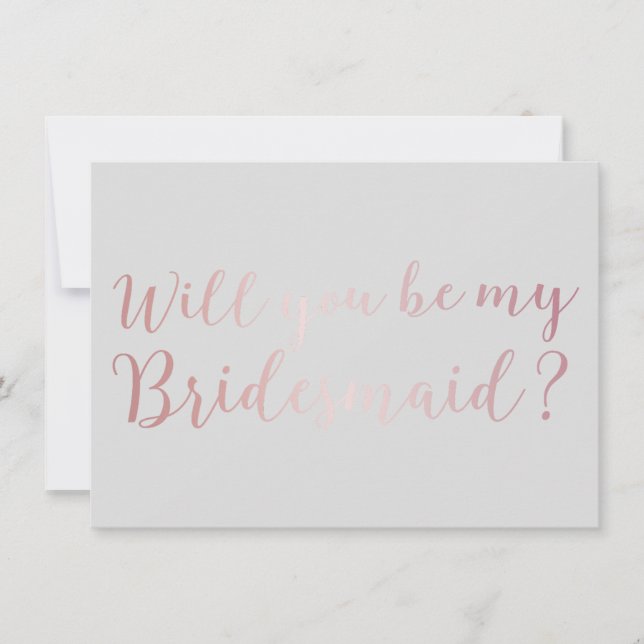 Convites Você será minha Cinza de Rosa de Bridesmaid Script (Frente)