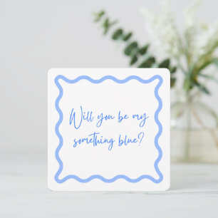 Convites Você será minha coisa azul? Proposta de Bridesmaid