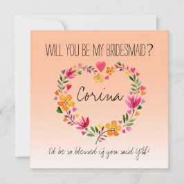 Convites Você Será Minha Coração das Flores das Bridesmaid