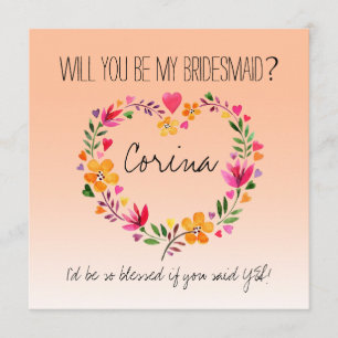 Convites Você Será Minha Coração das Flores das Bridesmaid