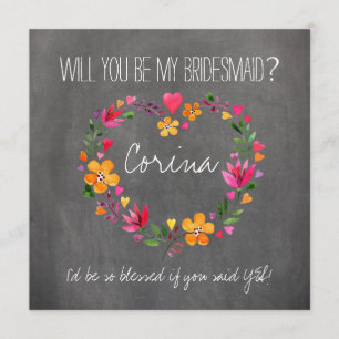 Convites Você Será Minha Coração das Flores de Bridesmaid