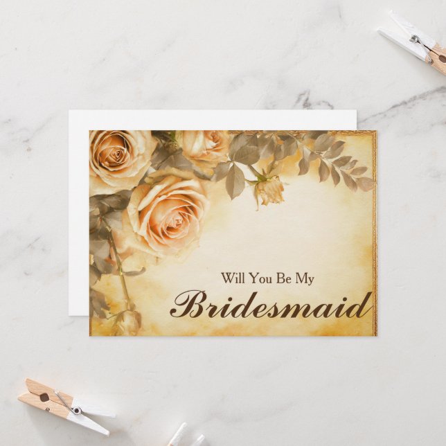 Convites Você será minha dama de Bridesmaid? (Frente/Verso In Situ)
