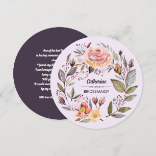 Convites Você será minha dama de Bridesmaid? Fall Flower Wr