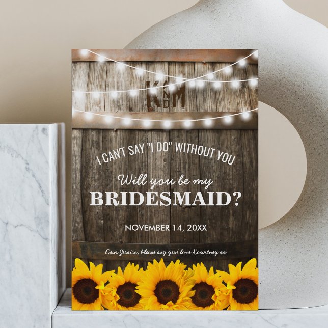 Convites Você será minha dama de Bridesmaid? | Girassol rus (Criador carregado)