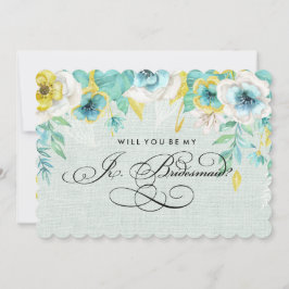 Convites Você será minha dama de Bridesmaid Jr.? Mint Flora