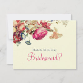 Convites Você será minha dama de Bridesmaid Linda Vintage F