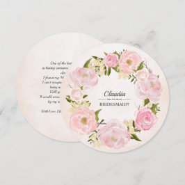 Convites Você será minha dama de Bridesmaid? Pink Peony Wre