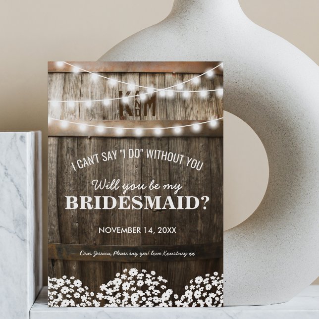 Convites Você será minha dama de Bridesmaid? | Rustic Count (Criador carregado)
