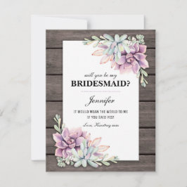 Convites Você será minha dama de Bridesmaid? | Suculentes R