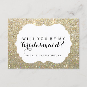 Convites Você será minha dama de cabelos - Dourado vestido