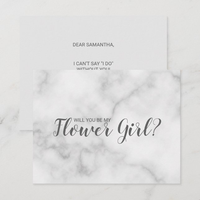 Convites Você Será Minha Dama de Flores? Elegante Roteiro d (Frente/Verso)