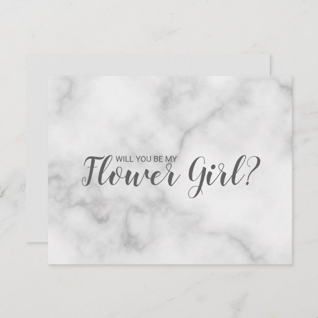 Convites Você Será Minha Dama de Flores? Elegante Rótulo de (Frente/Verso)