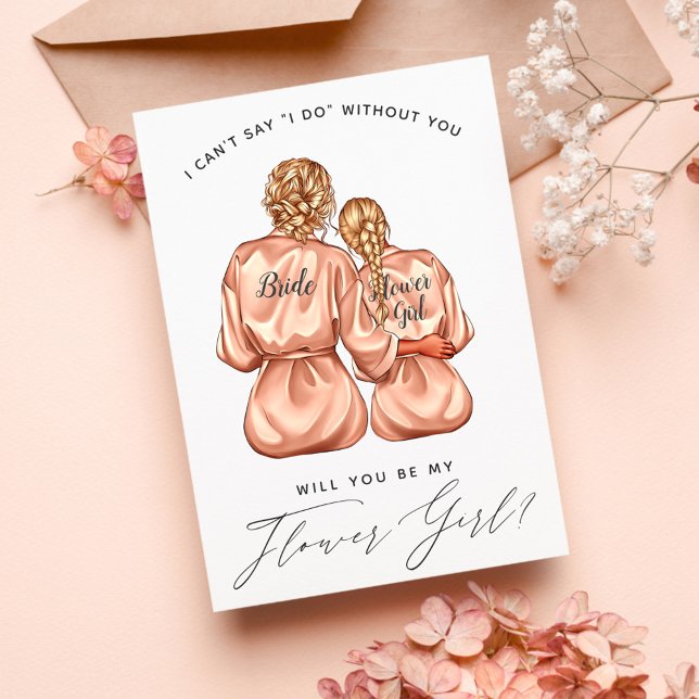 Convites Você Será Minha Dama de Flores? Meninas em Robes d (Criador carregado)