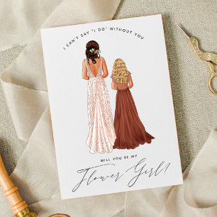 Convites Você Será Minha Dama de Flores? Meninas em Vestido