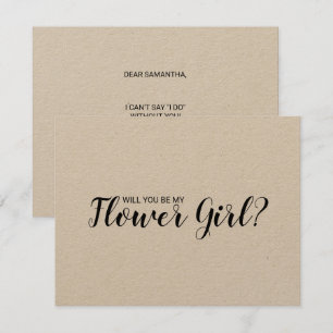 Convites Você Será Minha Dama de Flores? Papel Kraft Rústic