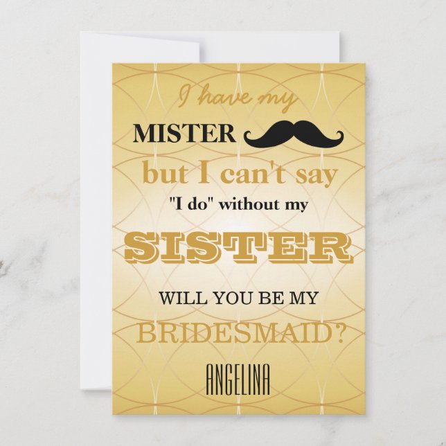 Convites Você será minha dama de honra? (Frente)